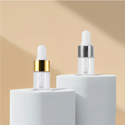 5ML Clear Borosilicate glass Bottle with Golden or Silver Glossy Dropper