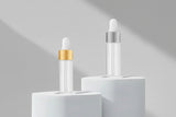 Glass Dropper Bottle Aesthetic Pack – 15ml Clear Borosilicate Glass Dropper Bottle (Golden / Silver Matt)