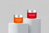 50g Custom Coated Glass Jar with White Cap (Orange &amp; Red)