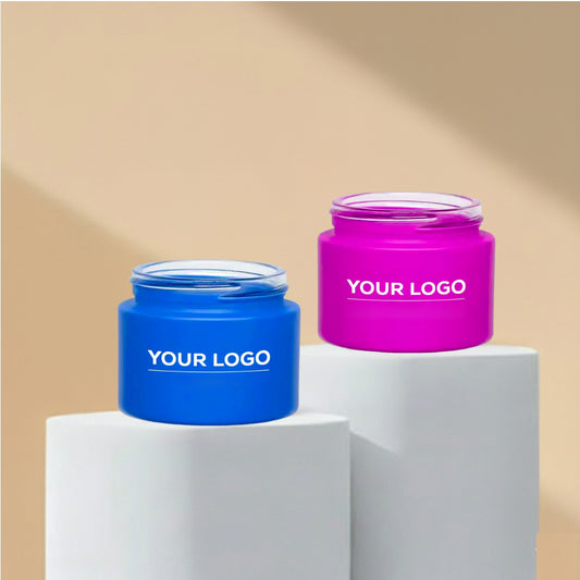 50g Customizable Coated Glass Jars for Premium Packaging with White Cap