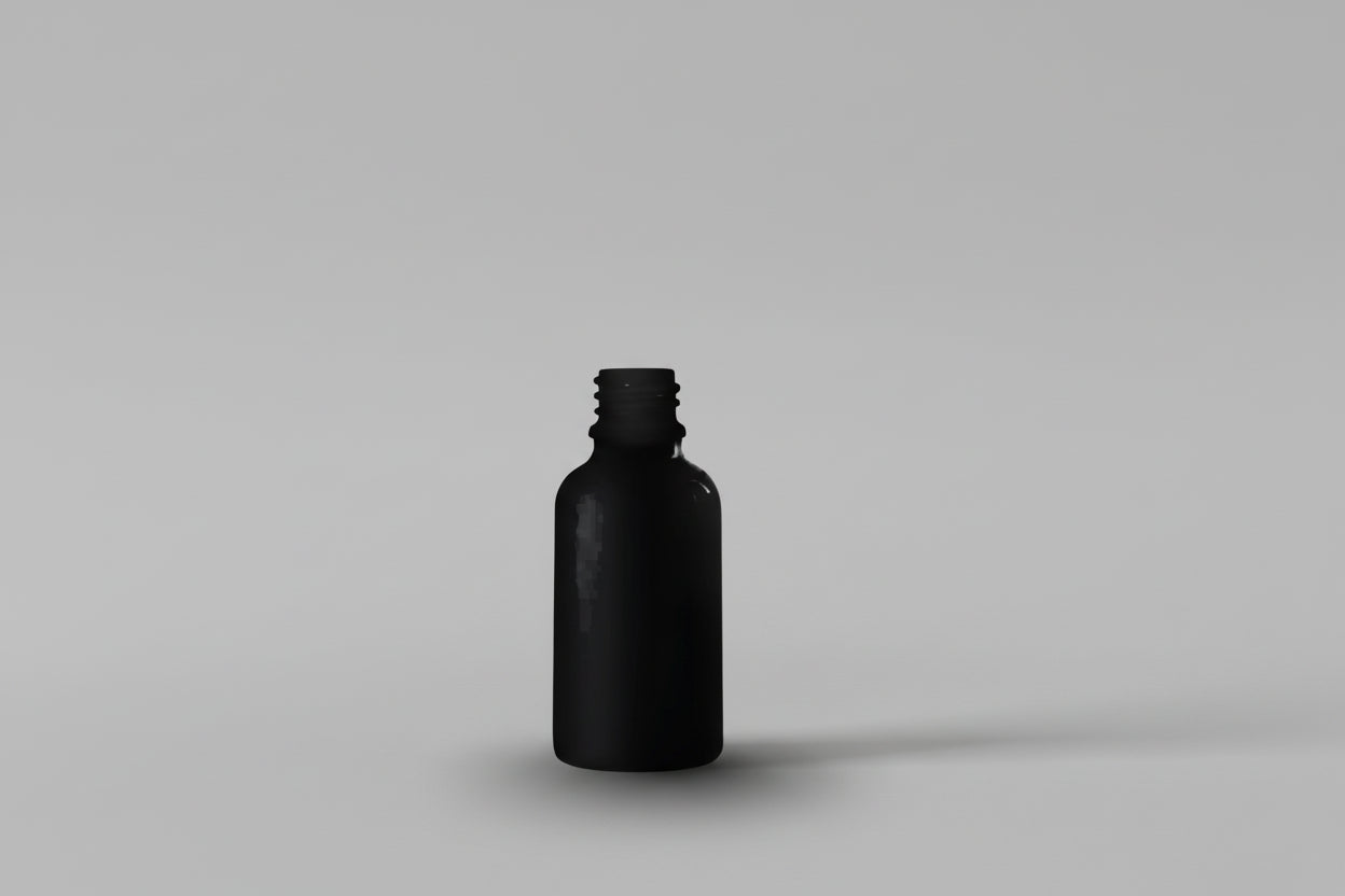 Aesthetic Pack 100ML Black Matte Glass Bottle – 18mm Neck