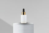 Aesthetic Pack 30ML White Glossy Flat Shoulder Glass Dropper Bottle – 20mm Neck