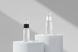 Aesthetic Pack 30ML White Glossy Glass Bottle with Black &amp; White Dropper