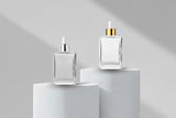 Aesthetic Pack – 30ml Rectangular Clear Glass Dropper Bottle (18mm Neck)