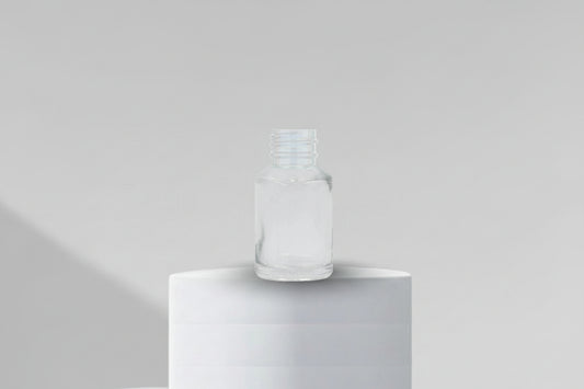 Aesthetic Pack – 30ml Clear Slant Glass Bottle with 20mm Neck