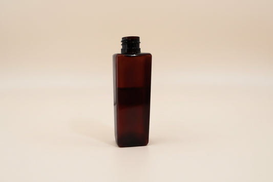 200ML SQUARE PET BOTTLE – AMBER (24MM NECK)