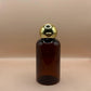 Pet Bottle AP 100ML PET Boston Bottle With 24/410 Dom Flip-Top Cap Golden Coating | Elegant Packaging for Personal Care