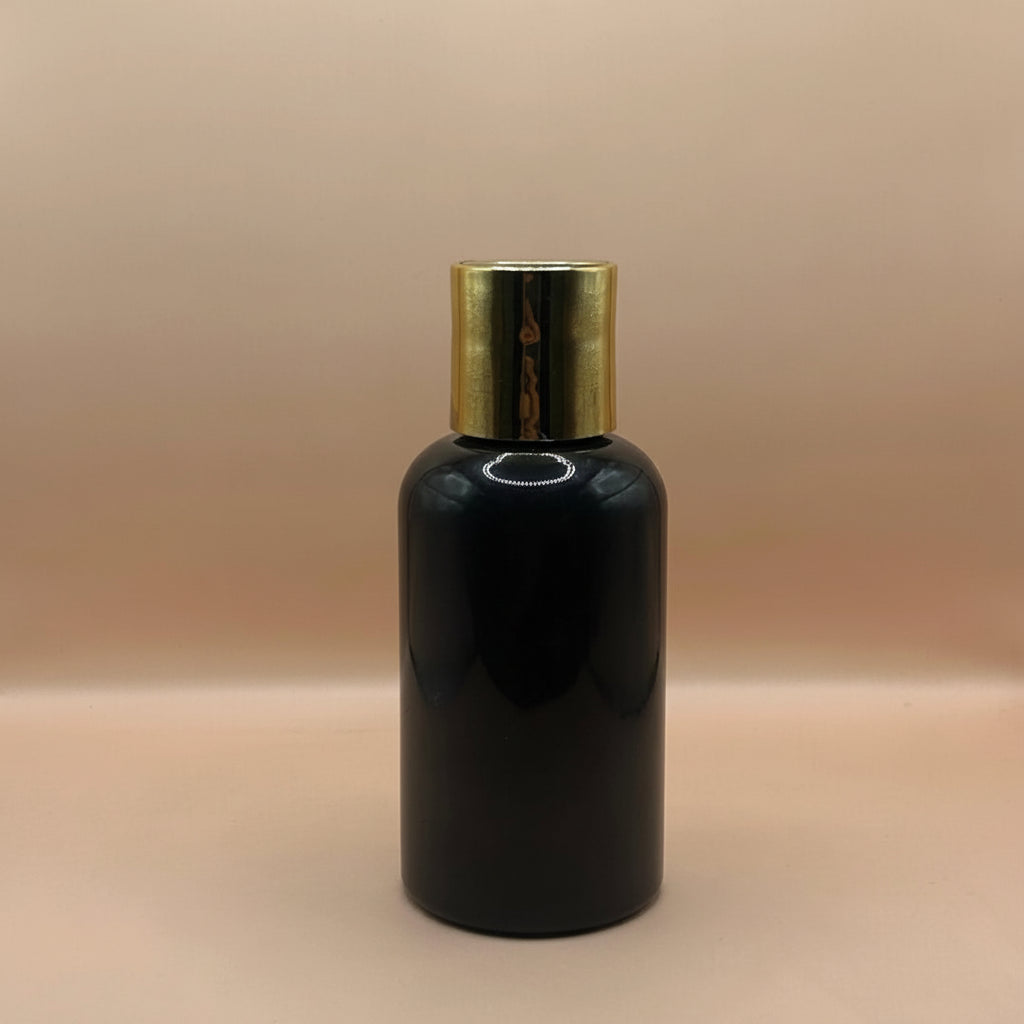 Pet Bottle AP 100ML PET Boston Bottle with 24/410 Disc-Top Cap Golden Coating | Perfect for Skincare & Personal Care