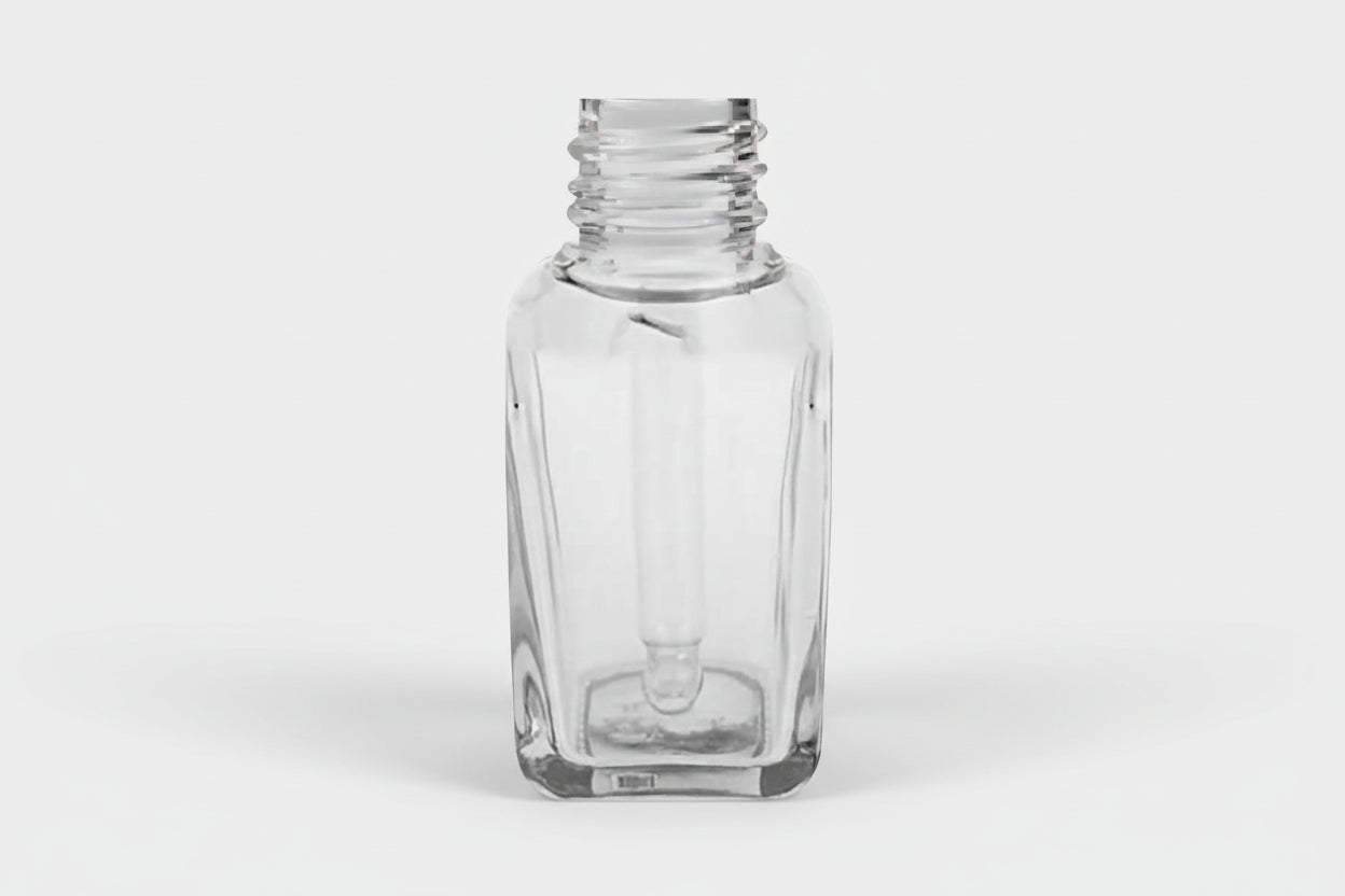 Aesthetic Pack – 20ML Clear Square Glass Bottle with 18mm Neck