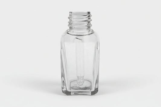 Aesthetic Pack – 20ML Clear Square Glass Bottle with 18mm Neck