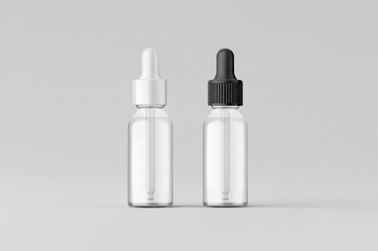 Aesthetic Pack – 30ml Clear Glass Bottle with Dropper (18mm Neck)