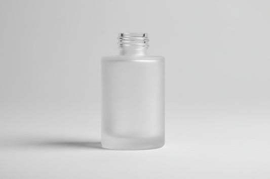 Aesthetic Pack – 30ml Clear Frosted Flat Shoulder Glass Bottle (20mm Neck)