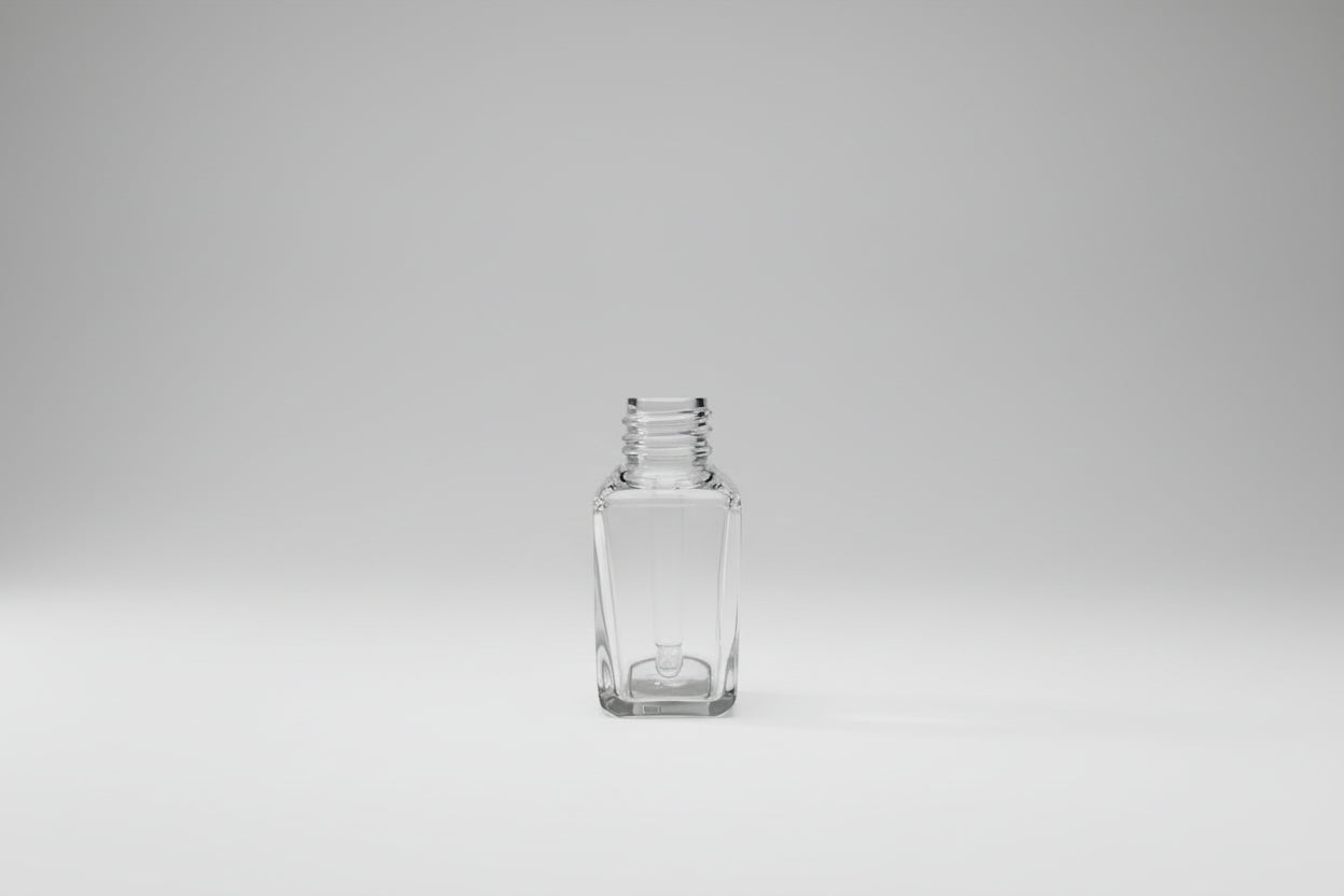 Aesthetic Pack – 30ML Clear Square Glass Bottle with 18mm Neck