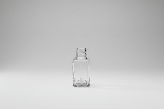 Aesthetic Pack – 30ML Clear Square Glass Bottle with 18mm Neck