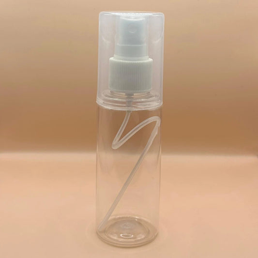 AP 100ML PET Milan Bottle Clear with 24/410 Mist Pump and Over Cap Clear – Ideal for Skincare, Haircare, and Personal Care Products