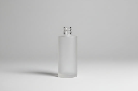 Aesthetic Pack – 50ml Clear Frosted Flat Shoulder Glass Dropper Bottle (20mm Neck)