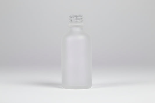 Aesthetic Pack – 50ML Clear Frosted Glass Bottle with 18mm Neck
