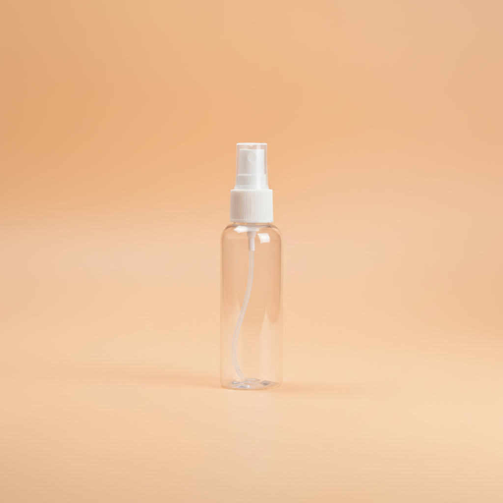 50ml Plastic Bottle with Mist Spray Pump Whit & Black Aestheticpack