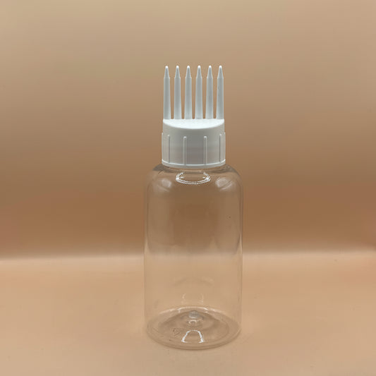 Pet Bottle AP 100ML PET Boston Bottle with 24/410 Comb Applicator – Ideal for Hair Care and Liquid Products