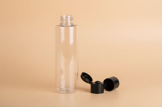 Cosmetic Sleek Slant Shoulder Pet Bottle with Flip Top Cap – Clear (100ml)