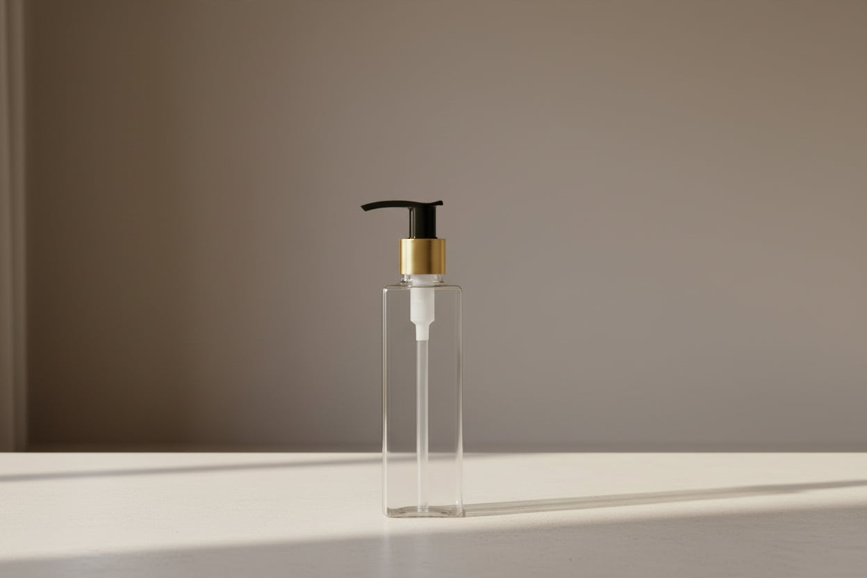 AP Square Czs Pet Bottle with Lotion/ Dispenser Pump – Clear (200ml)