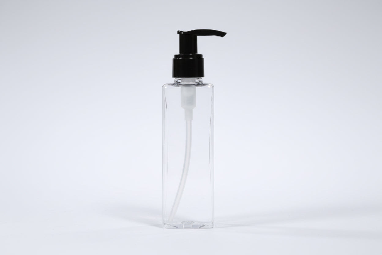 AP Square Czs Pet Bottle with Lotion/ Dispenser Pump – Clear (200ml)