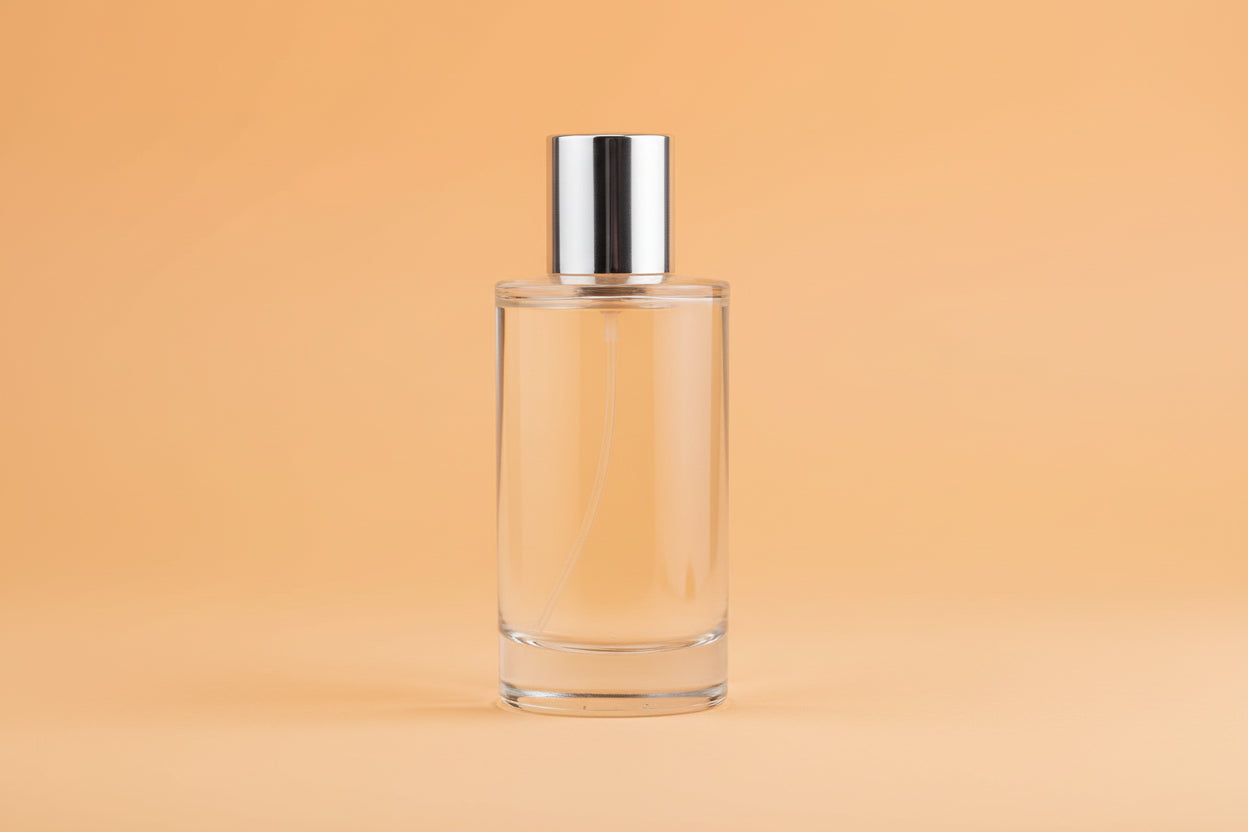 50 ml Liril Perfume Glass Bottle + Silver Pump + Silver Plastic Cap + Crimping Tool AP