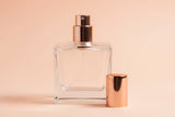 50 ml Cube Perfume Glass Bottle with Golden Pump, Golden Plastic Cap &amp; Crimping Tool AP