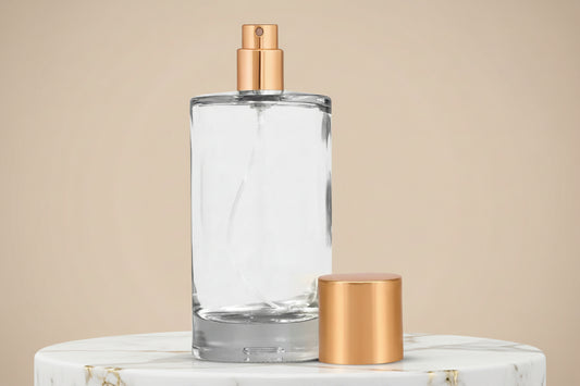 100 ml Liril Perfume Glass Bottle with Golden Pump, Golden Plastic Cap &amp; Crimping Tool AP