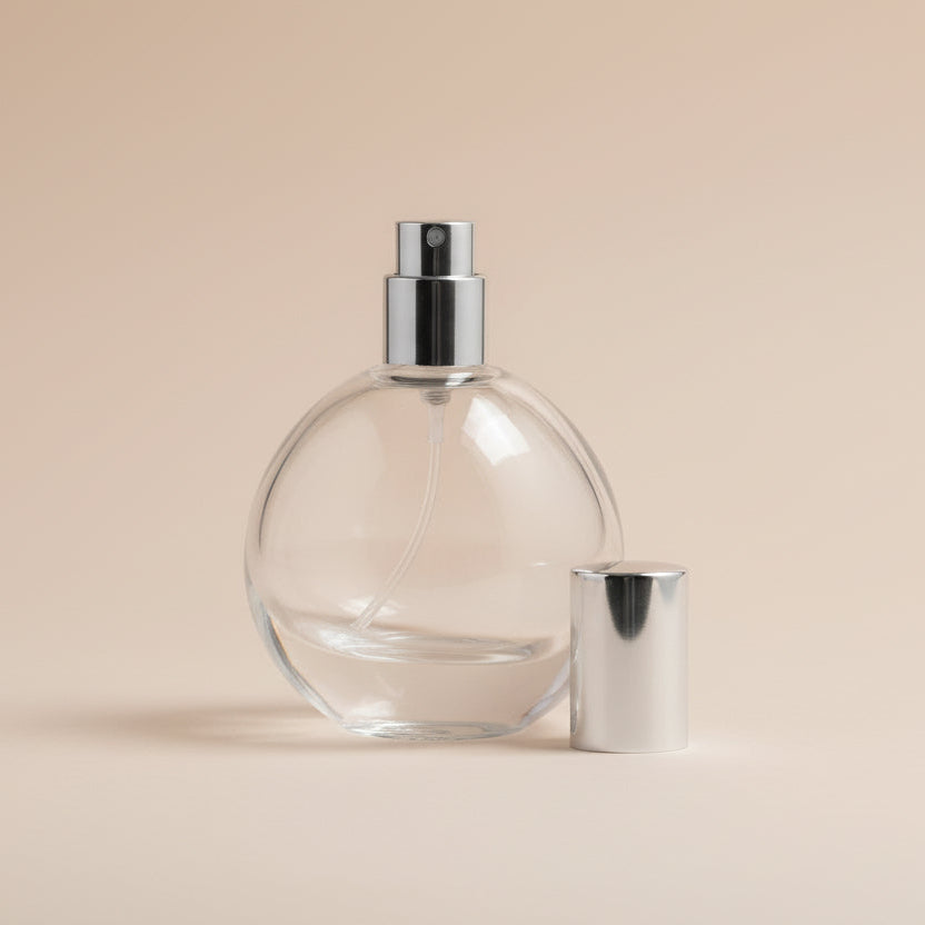 Glass Bottle 30 ml Voodoo Perfume Glass Bottle + Silver Crimp Pump + Silver Cap + Crimping Tool AP