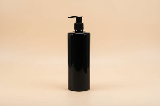 SP Cosmetic Sleek Slant Shoulder Pet Bottle with Lotion Pump – BLACK (200ml)