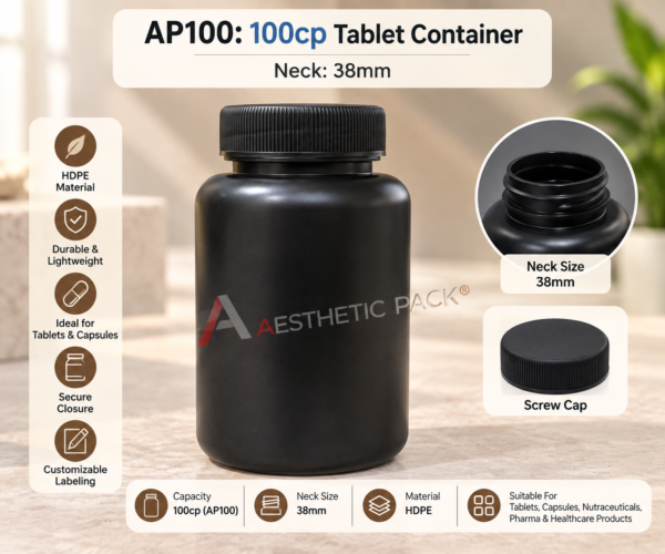 AP100 HDPE Tablet Container