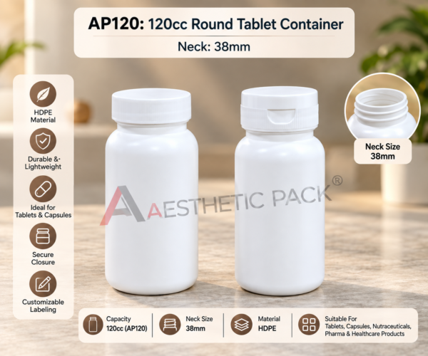AP120 HDPE Tablet Container