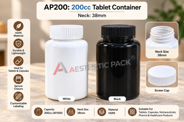 AP200 HDPE Tablet Container