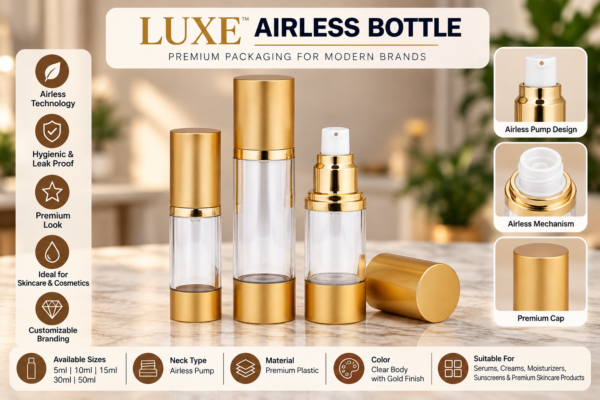 15ML 30ML 50ML 100ML LUXE AIRLESS Bottle