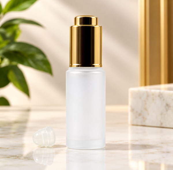 30ML Cylindrical Bottle with Golden Push Dropper